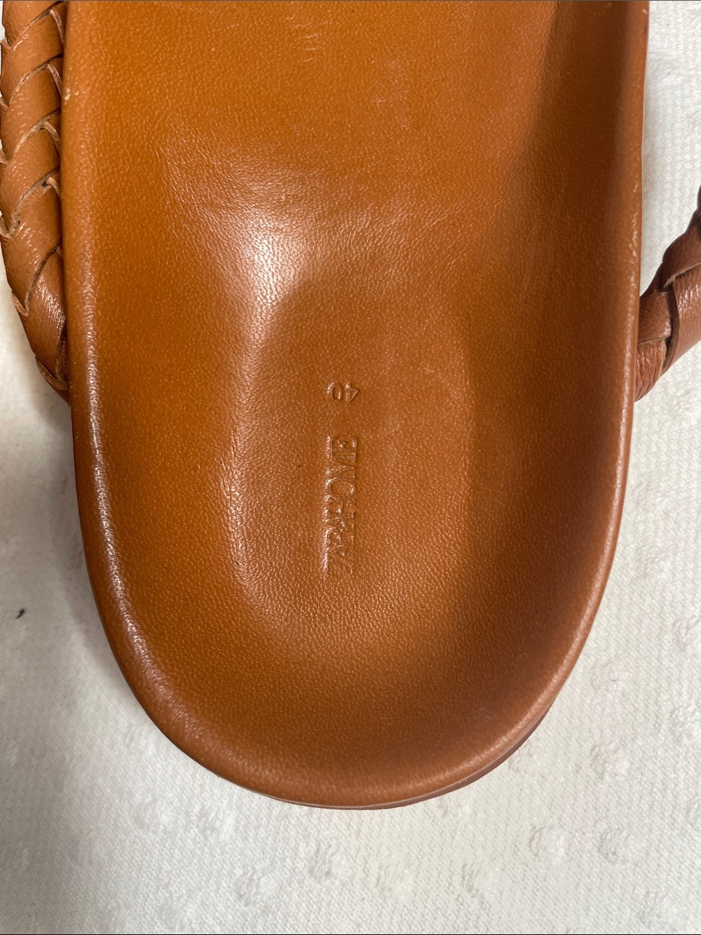 ZARA Braided Thong Sandals in Cognac Brown leather NWOT EU40 - Picture 2 of 6